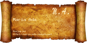 Maria Ada névjegykártya